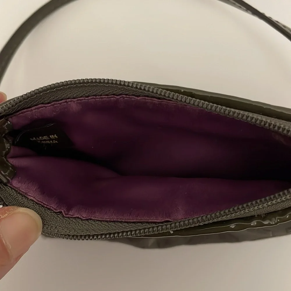 Coach Op Art Wristlet Army Green and Charcoal